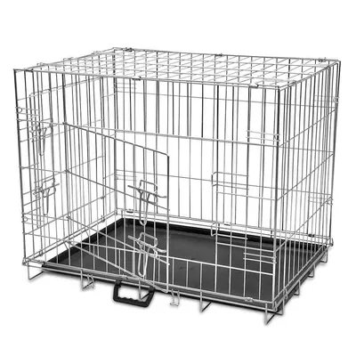 vidaXL Cușcă pentru câini pliabilă, metal, L