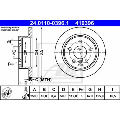 Disc frana ATE 24.0110-0396.1