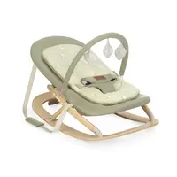 Balansoar, Jane, Kalm, Pliabil, Cu bara de jucarii si spatar reglabil, Cu baza din lemn, Conform cu standardul european de siguranta EN 12790:2023, Sage
