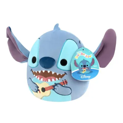 Jucarie de plus, Squishmallows, Disney Stitch cu chitara, 20 cm