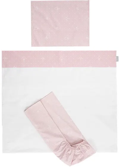Set de dormit Lorelli - Tiny Dream Trio, 60 x 120 cm, Ursuleț, roz