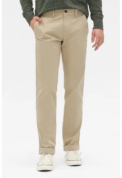 Pantaloni chino cu croiala dreapta - Bej