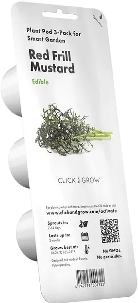 Semințe Click and Grow - Red frill mustard, 3 rezerve