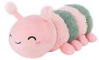 Jucărie de pluș Amek Toys - Omidă, roz, 10 cm