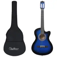 Gossi set chitara clasica occidentala 12 piese 6 corzi albastru 38