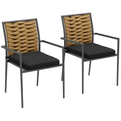 Outsunny scaune de grădină, scaune de exterior și terasă, rezistente la intemperii, design modern, 57x58x87 cm | Aosom Romania