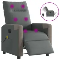 Gossi fotoliu electric de masaj rabatabil, gri inchis, textil
