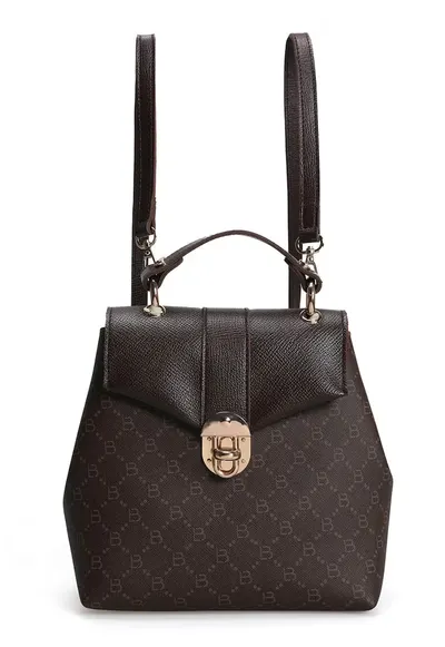 Rucsac cu model monograma - Maro inchis