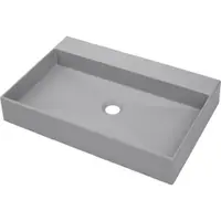 Lavoar pe blat gri mat din compozit 60 cm, dreptunghiular, Deante Correo