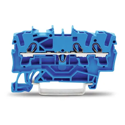 3-conductor through terminal block; 2.5 mm²; for Ex e II and Ex i applications; side and center marking; for DIN-rail 35 x 15 and 35 x 7.5; Push-in CAGE CLAMP®; 2,50 mm²; blue