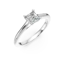Inel de logodna din platina cu un diamant princess solitaire de 0.5ct