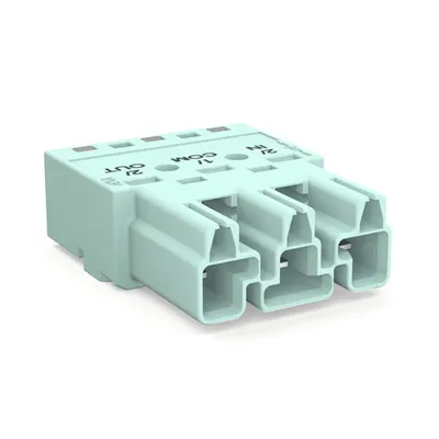 Plug; 3-pole; Cod. B; 4,00 mm²; light turquoise