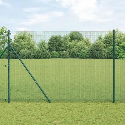 vidaXL Gard de Sârmă Sudată pentru Fixare în Pământ 10 x 1,6 m Verde