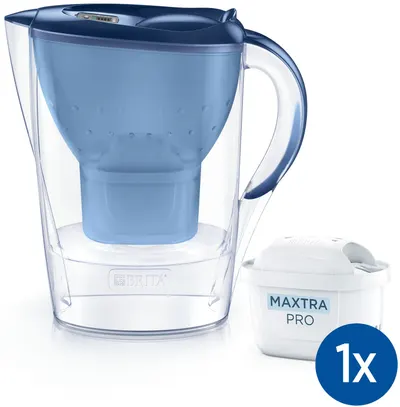 Cană de filtrare apă BRITA - Marella Cool Memo Pro, 2.4 l, albastru