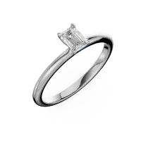 Inel de logodna din aur alb cu diamant emerald solitaire de 0.4ct