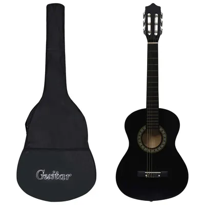 Gossi chitara clasica incepatori si copii, cu husa, negru, 1/2 34