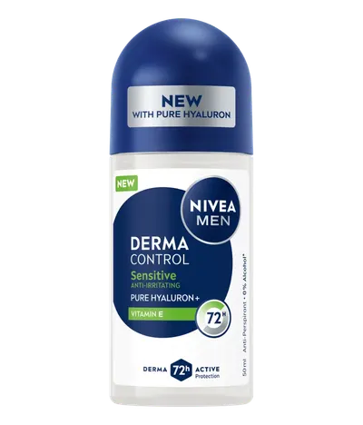 Deodorant roll-on pentru barbati Derma Control Sensitive, 50ml, Nivea