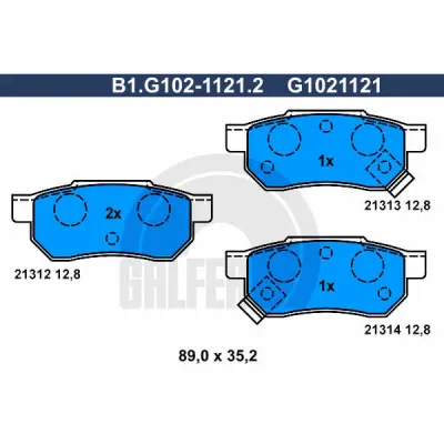 Set placute frana, frana disc GALFER B1.G102-1121.2