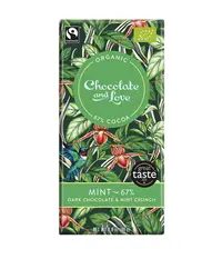 Ciocolata amaruie cu menta 67% Bio