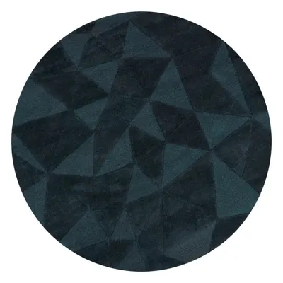 Covor albastru-verde țesut manual rotund din lână ø 160 cm Shard Teal – Flair Rugs