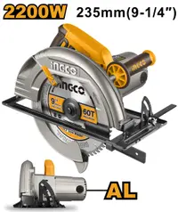 Fierastrau Circular 2200W, 235mm, 3800rpm, carcasa aluminiu, Ingco CS2358