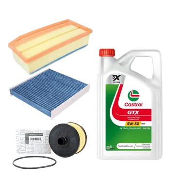 Pachet revizie Dacia 0.9 TCe - Ulei Castrol RN17 + Filtre OE Renault si Purro