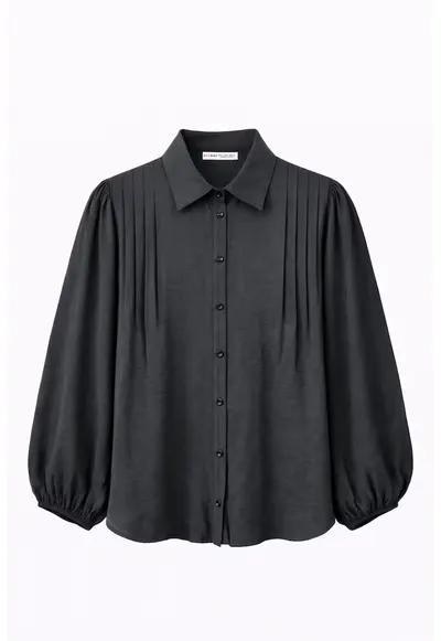 Camasa dama - texturata - negru - textil