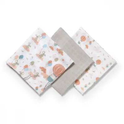 Set 3 scutece din bumbac si bambus Baby Ono Bamboo 09 gri