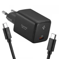 Incarcator Retea Cu Cablu USB-C Spigen EE451EU Essential, 45W, 3A, 1 x USB-C, Negru ACH09474