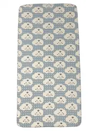 Cearsaf cu elastic roata 140x70 cm Norisori zambareti albastri