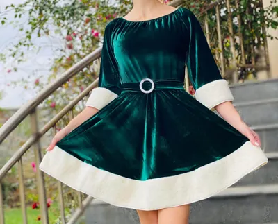 Rochie scurta cu tematica de Craciun - Santa 5