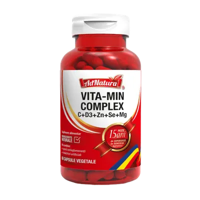 VITA-MIN Complex C+D3+Zn+Se+Mg, 60 capsule, AdNatura