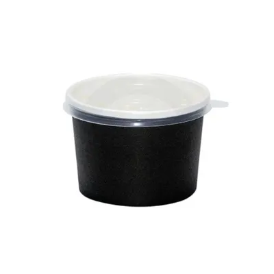 Bol din Carton Negru pentru Supa+capc 460 Ml 100 Buc/set