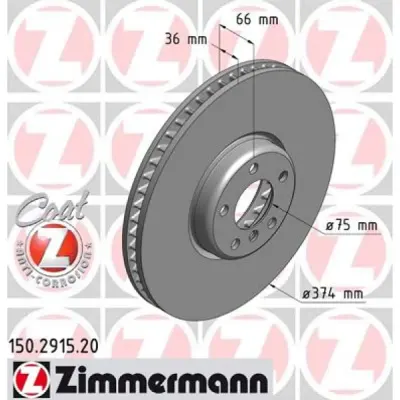 Disc frana ZIMMERMANN 150.2915.20