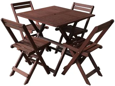 Set de mobilier de grădină Muhler - Tirora, 5 piese, natural