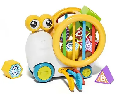 Jucărie educativă de împins Raya Toys – Melc, galben