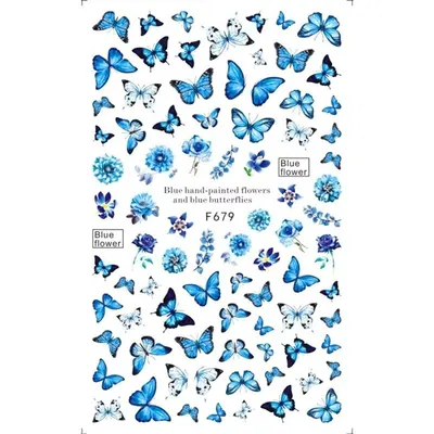 Abtibilduri unghii Marquise, STICKER28, Albastru