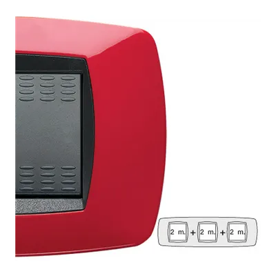 Placa ornament technopolimer, 2+2+2 module, rosie