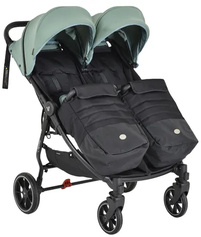 Carucior pentru copii pentru gemeni Cangaroo - 2Gether, Iceberg-Green
