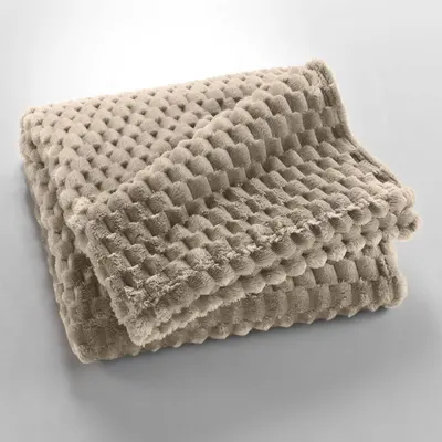 Pătură taupe din microflanel 125x150 cm Mini Frosty – douceur d'intérieur