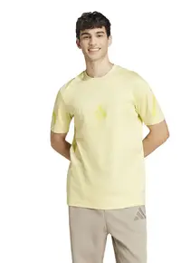 Tricou de bumbac cu model monograma Z.N.E - Galben