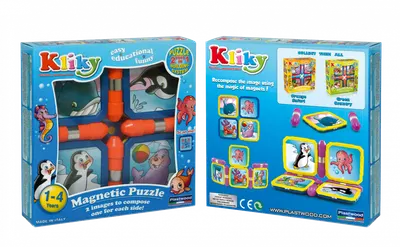 Set magnetic pentru bebelusi Kliky - Animale marine