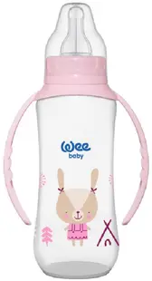 Biberon cu mânere Wee Baby Classic, PP, 270 ml, roz
