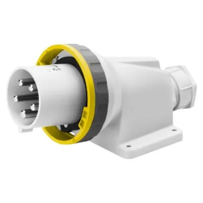 Stecher fisa industriala fixa 90° - IP67 - 3P+N+E 63A 100-130V 50/60HZ - YELLOW - 4H - MANTLE TERMINAL