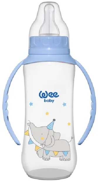 Biberon cu mânere Wee Baby Classic, PP, 270 ml, albastru