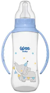 Biberon cu mânere Wee Baby Classic, PP, 270 ml, albastru