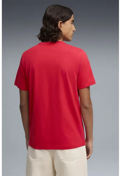 Tricou de bumbac cu logo Elevated - Rosu vermillion
