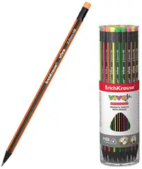 Creion grafit cu radieră Erich Krause - Vivo, HB, asortiment