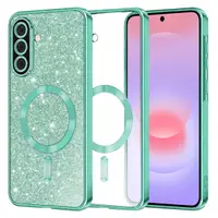 Husa MagSafe pentru Samsung Galaxy A37 5G, Techsuit, Luxury Glitter, Verde Deschis