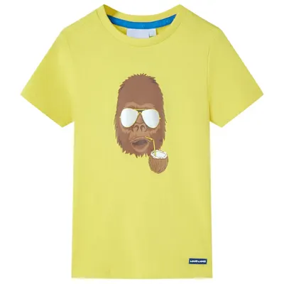 Tricou pentru copii cu mâneci scurte, galben, 140